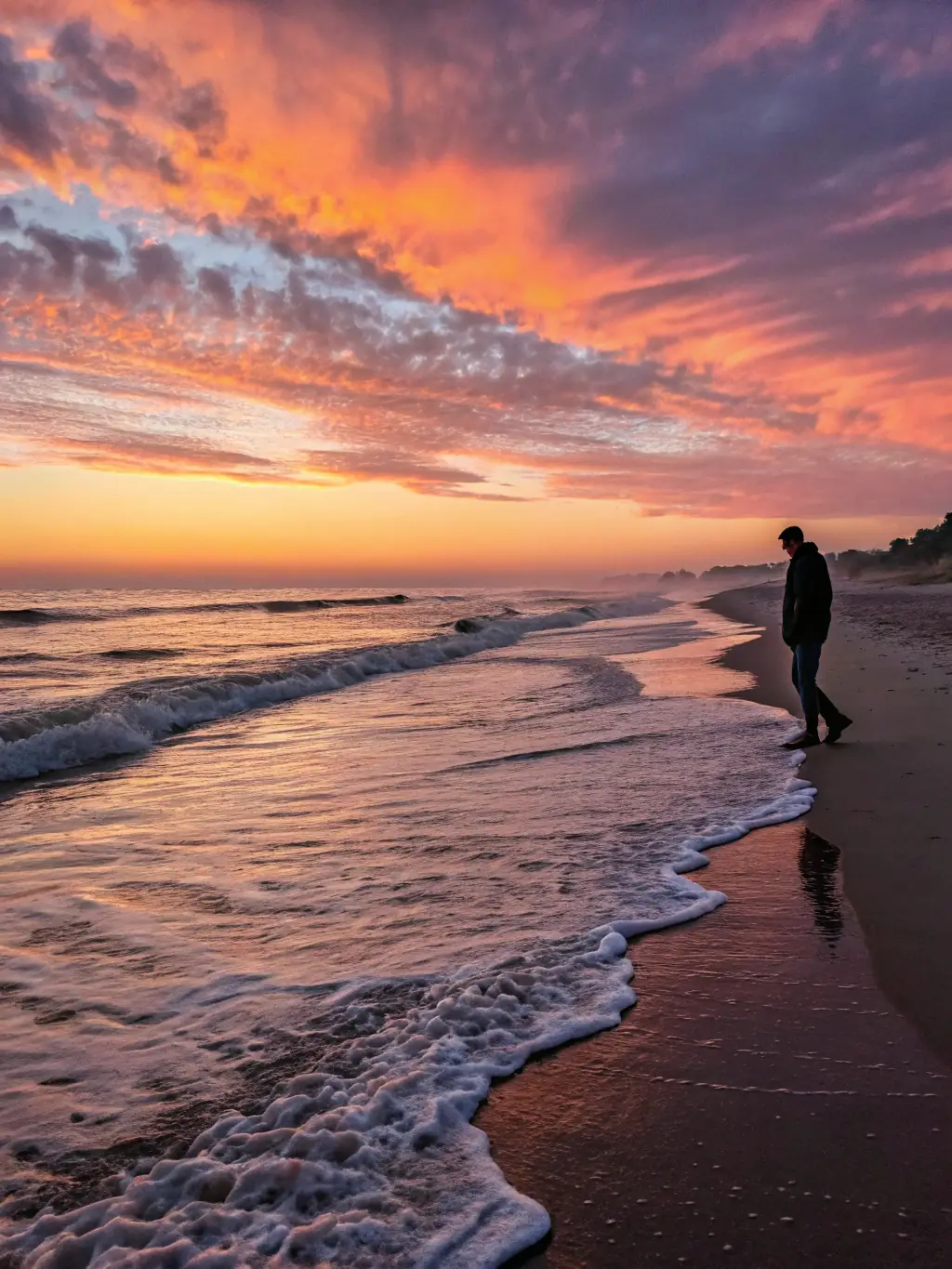 A serene beach scene at sunset, symbolizing a relaxing and financially secure retirement achieved through Summit Bridge Advisory's retirement planning services.